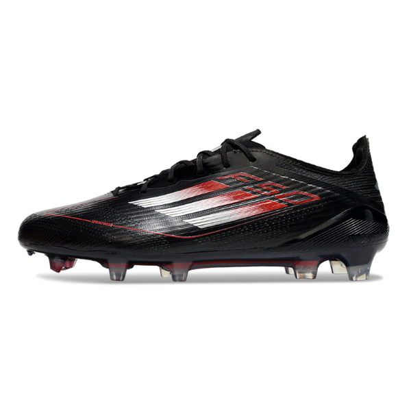 Adidas F50 Elite Black White and Red Firm Ground FG Football Boot